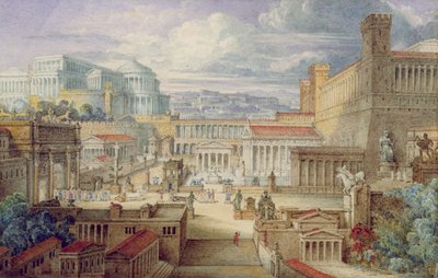 A Scene in Ancient Rome, A Setting for Titus Andronicus, Act I, Scene 3 by Joseph Michael Gandy